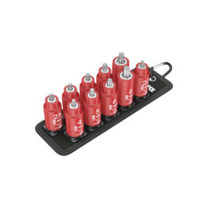 Wera 05004930001 Belt B VDE 1, 3/8'' Drive Zyklop Bit Socket Set 11 Piece