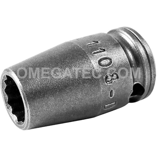 Apex 1108-D 1/4'' 12-Point Standard Impact Socket, 1/4'' Square Drive