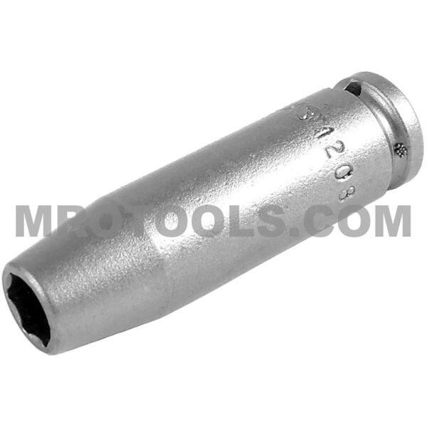 Apex 1208 1/4'' 6-Point Long Impact Socket, 1/4'' Square Drive
