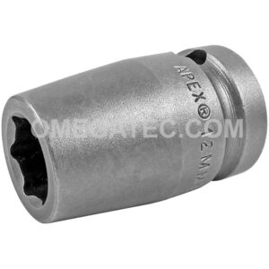 Apex 12MM15 12mm 6-Point Standard Impact Socket, 1/2'' Square Drive