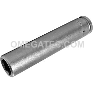 Apex 1314 7/16'' 6-Point Extra Long Impact Socket, 1/4'' Square Drive