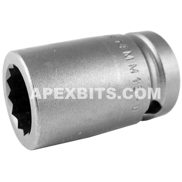 Apex 14MM15-D 14mm 12-Point Standard Impact Socket, 1/2'' Square Drive