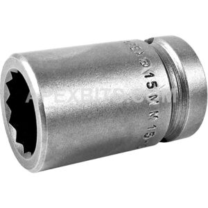 Apex 15MM15-D 15mm 12-Point Standard Impact Socket, 1/2'' Square Drive