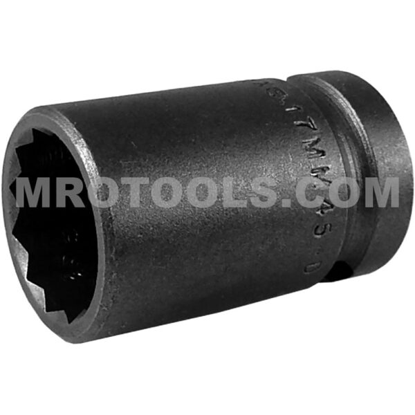 Apex 17MM45-D 17mm 12-Point Standard Impact Socket, Thin Wall, 1/2'' Square Drive