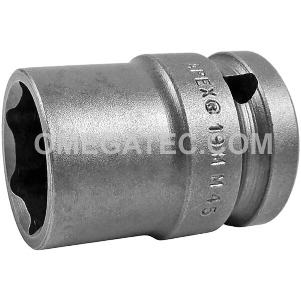 Apex 19MM45 19mm 6-Point Standard Impact Socket, Thin Wall, 1/2'' Square Drive