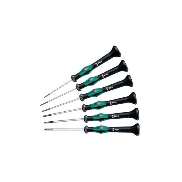 Wera 05345277001 6 Piece 2067/6 Kraftform Micro Torx Screwdriver Set With Holding Function
