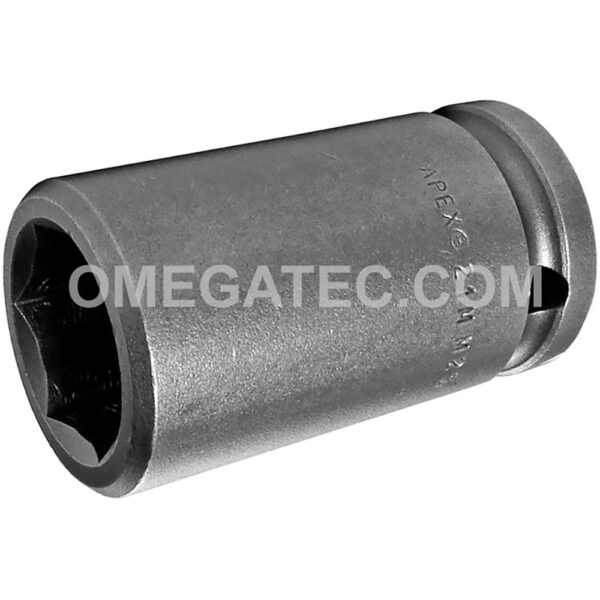 Apex 21MM25 21mm 6-Point Long Impact Socket, 1/2'' Square Drive