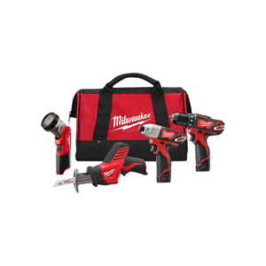 2498-24 Milwaukee M12 Cordless LITHIUM-ION 4-Tool Combo Kit