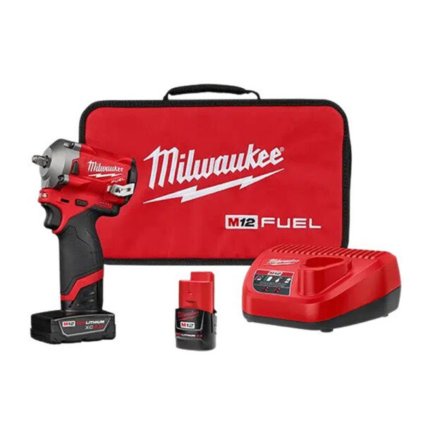 2554-22 Milwaukee M12 FUEL 3/8'' Stubby Impact Wrench Kit