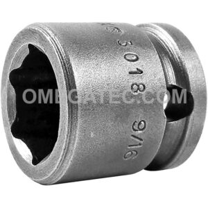 Apex 3018 9/16'' 6-Point Short Impact Socket, 3/8'' Square Drive