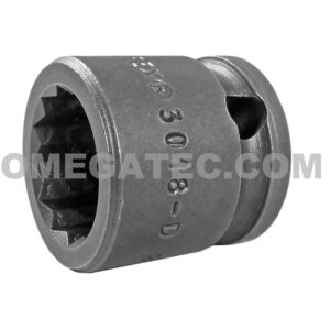 Apex 3018-D 9/16'' 12-Point Short Impact Socket, 3/8'' Square Drive