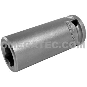 Apex 3216 1/2'' 6-Point Long Impact Socket, 3/8'' Square Drive