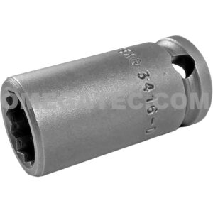 Apex 3416-D 1/2'' 12-Point Standard Impact Socket, Thin Wall, 3/8'' Square Drive