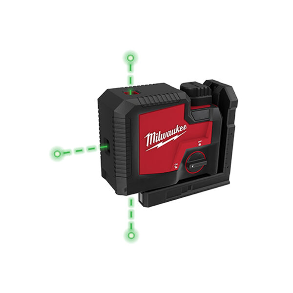 3510-21 Milwaukee USB Rechargeable Green 3-Point Laser