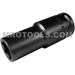 Apex 3514 7/16'' 6-Point Long Impact Socket, Thin Wall, 3/8'' Square Drive