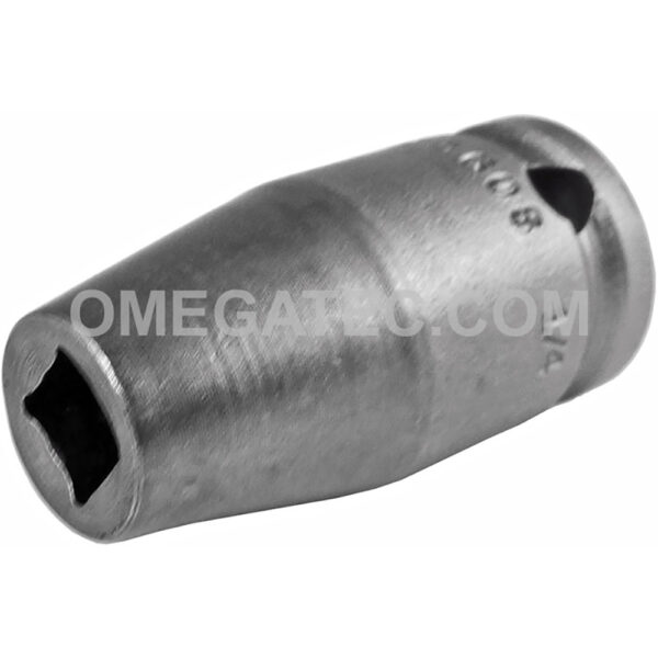 Apex 3608 1/4'' 4-Point Single Square Nut Impact Socket, 3/8'' Square Drive