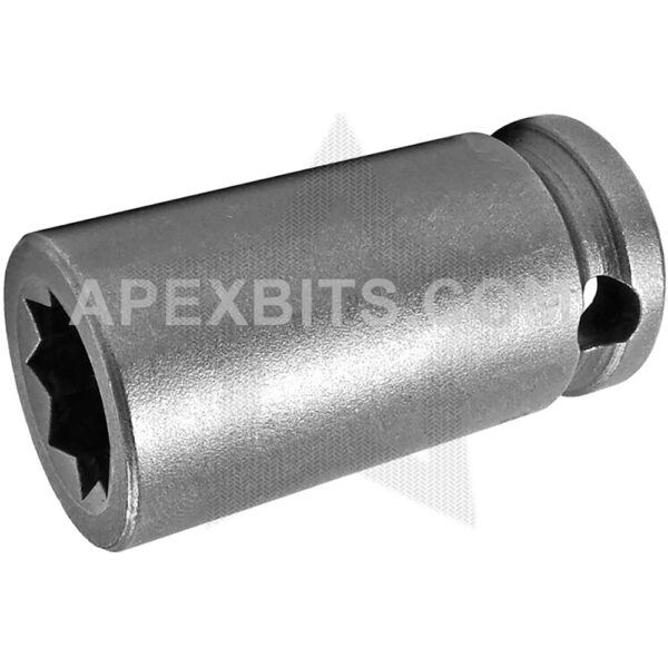 Apex 3614-D 7/16'' 8-Point Double Square Nut Impact Socket, 3/8'' Square Drive