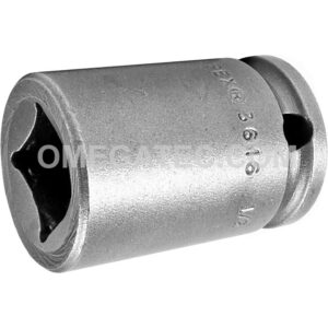 Apex 3616 1/2'' 4-Point Single Square Nut Impact Socket, 3/8'' Square Drive