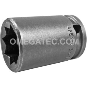 Apex 3618-D 9/16'' 8-Point Double Square Nut Impact Socket, 3/8'' Square Drive