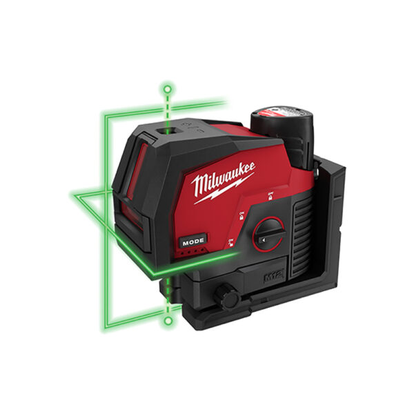 3622-20 Milwaukee M12 Green Cross Line and Plumb Points Laser