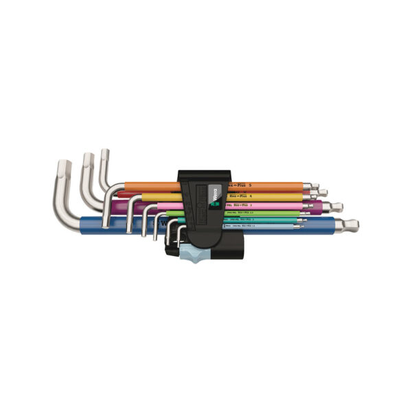 Wera 05022669001 9 Pc. 3950/9 Hex-Plus Multicolor Stainless 1 Metric L-Key Set