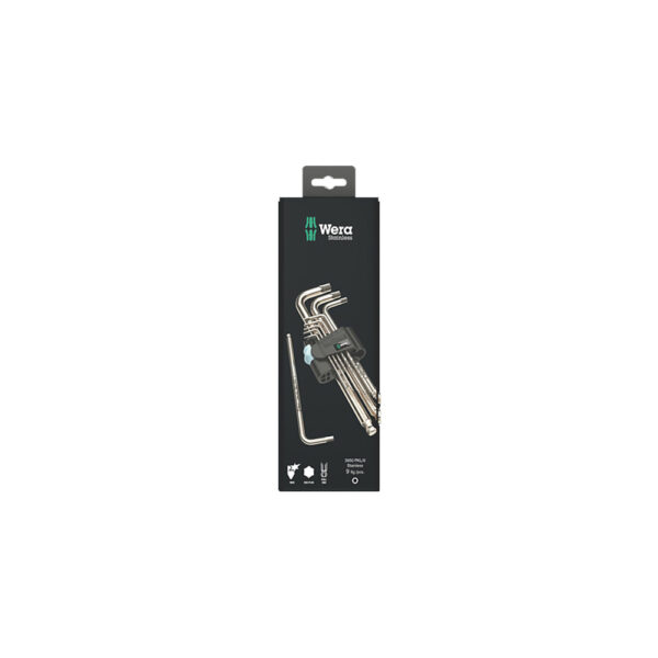 Wera 05073544001 9 Pc. 3950/9 Hex-Plus Stainless 1 SB Metric L-Key Set