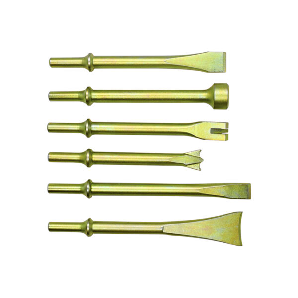 401K6 Astro Pneumatic 0.401'' Shank Heavy Duty THOR Air Hammer, Chisel & Cutter Bit 6PC Set