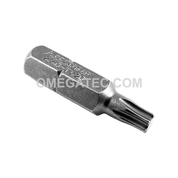 Apex 440-TX-20X T-20 Torx Insert Bits, 1/4'' Hex Drive