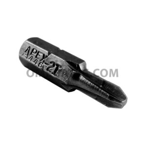 Apex 446-2I #2 Phillips Insert Bits, 1/4'' Hex Drive, Limited Clearance
