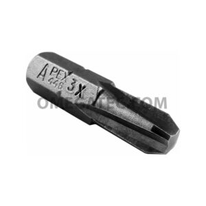 Apex 446-3X #3 Phillips Insert Bits, 1/4'' Hex Drive, Limited Clearance
