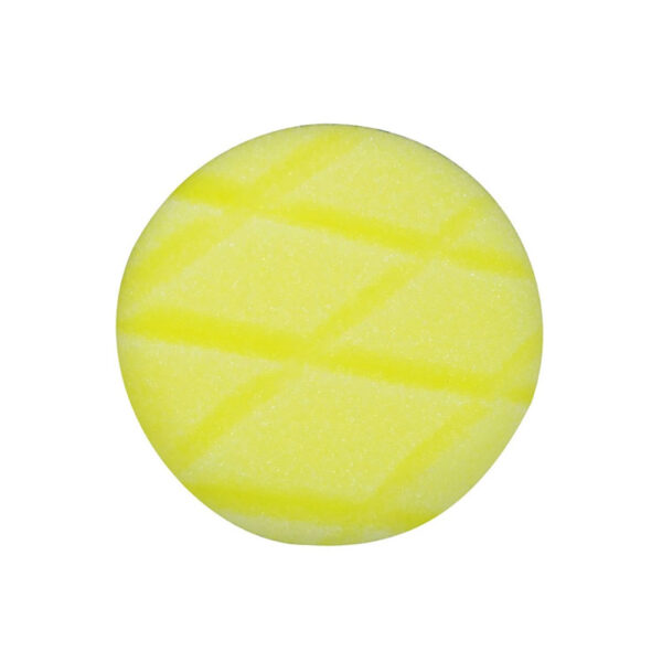 4635 Astro Pneumatic 3'' Yellow Diamond Cut Foam Pad - Hook & Loop