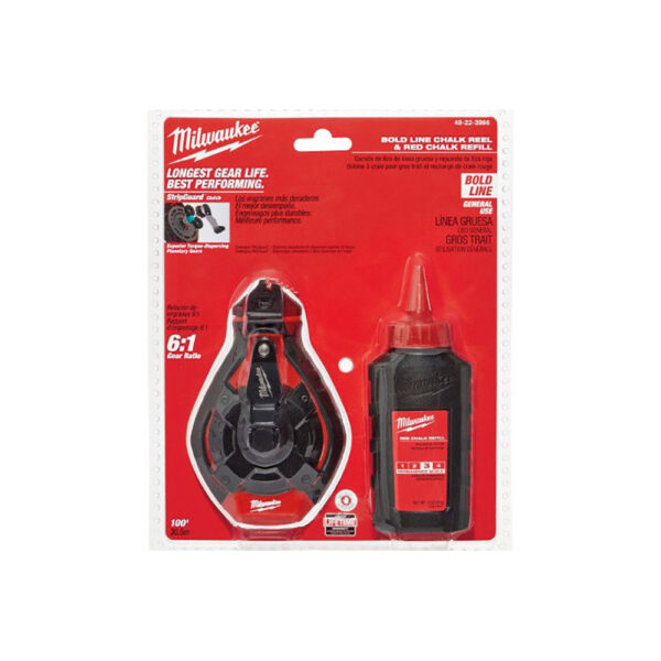 48-22-3986 Milwaukee 100' Bold Line Kit w/ Red Chalk
