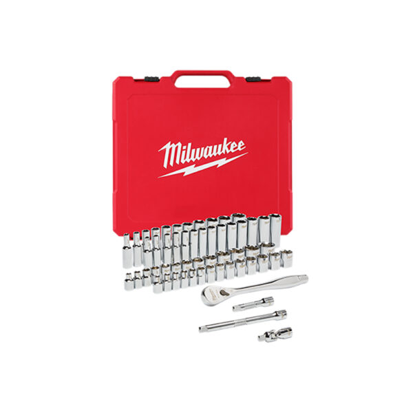 48-22-9008 Milwaukee 3/8'' Drive SAE & Metric Ratchet & Socket 56PC Set
