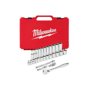 48-22-9408 Milwaukee 3/8'' Drive SAE Ratchet & Socket 28PC Set