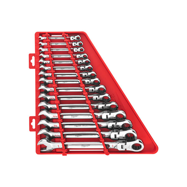 48-22-9413 Milwaukee SAE Flex Head Ratcheting Combination Wrench 15PC Set