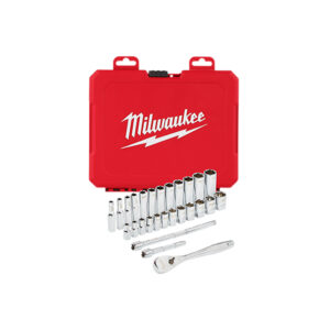 48-22-9504 Milwaukee 1/4'' Drive Metric Ratchet & Socket 28PC Set