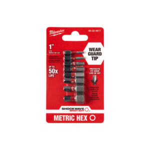48-32-4617 Milwaukee SHOCKWAVE 1'' Metric Hex Impact Bit 8PC Set