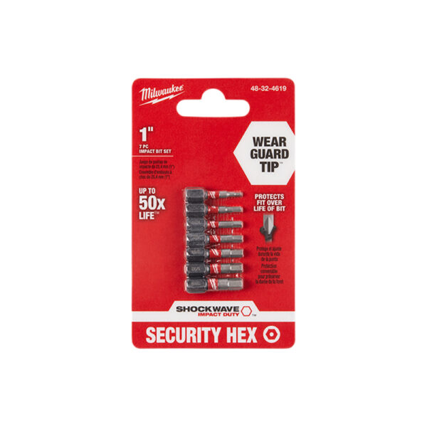 48-32-4619 Milwaukee SHOCKWAVE Hex Security Insert Bit 7PC Set