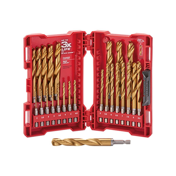 48-89-4861 Milwaukee SHOCKWAVE RED HELIX Titanium Metric 25pc Set