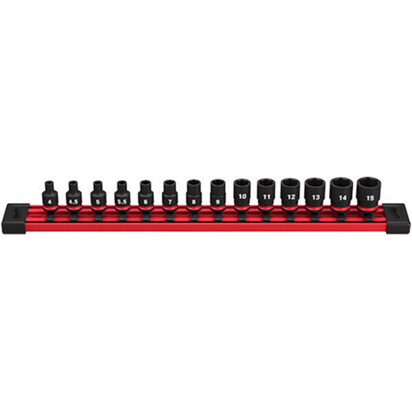 49-66-7002 Milwaukee SHOCKWAVE Impact Duty 1/4'' Metric Standard 6 Point Socket 14PC Set