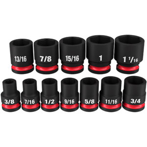 49-66-7010 Milwaukee SHOCKWAVE Impact Duty 1/2'' Drive SAE Standard 6 Point Socket 12PC Set