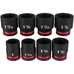 49-66-7017 Milwaukee SHOCKWAVE Impact Duty 3/4'' Drive SAE Standard 6 Point Socket 8PC Set