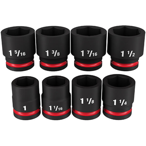 49-66-7017 Milwaukee SHOCKWAVE Impact Duty 3/4'' Drive SAE Standard 6 Point Socket 8PC Set
