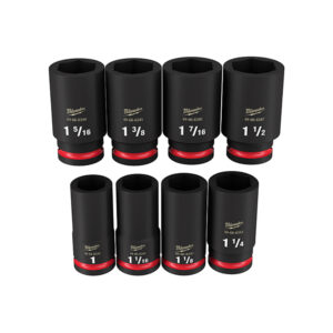 49-66-7018 Milwaukee SHOCKWAVE Impact Duty 3/4'' Drive SAE Deep 6 Point Socket 8PC Set