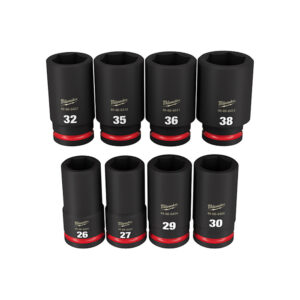 49-66-7020 Milwaukee SHOCKWAVE Impact Duty 3/4'' Drive Metric Deep 6 Point Socket 8PC Set