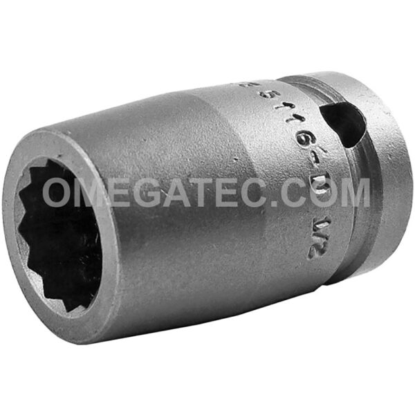 Apex 5116-D 1/2'' 12-Point Standard Impact Socket, 1/2'' Square Drive