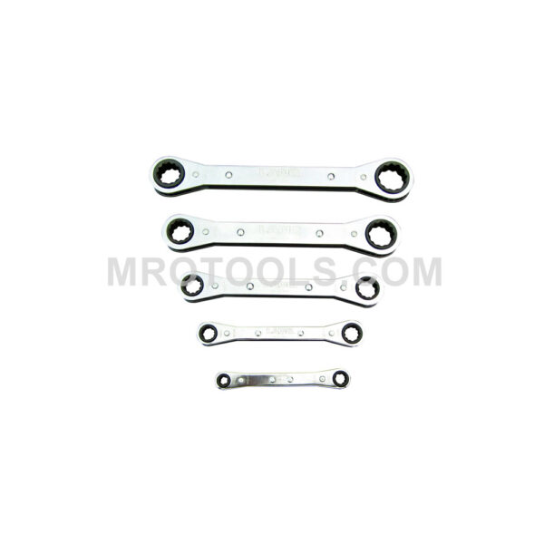 Lang 5373 5 Piece Ratcheting Box Wrench Set 12 Point, SAE