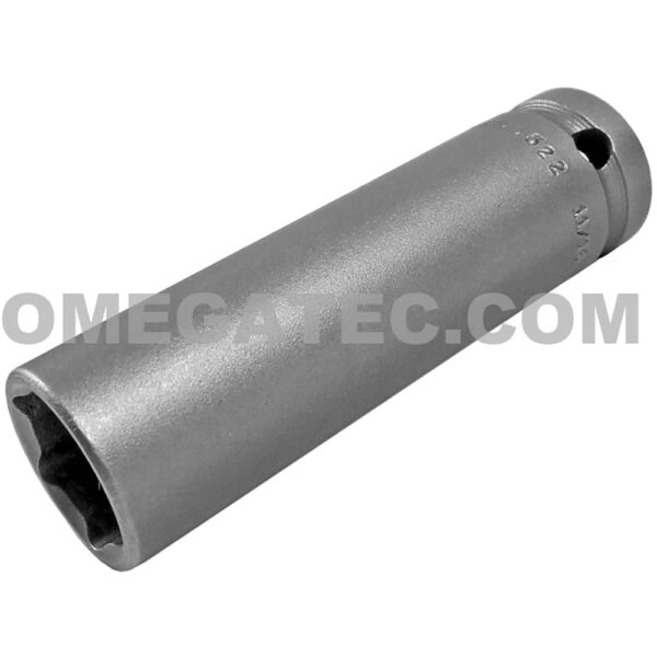 Apex 5522 11/16'' 6-Point Extra Long Impact Socket, Thin Wall, 1/2'' Square Drive