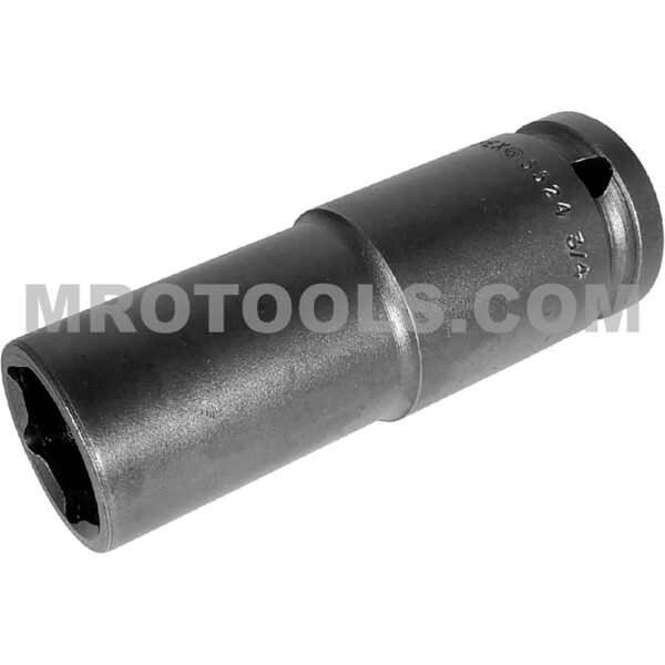 Apex 5524 3/4'' 6-Point Extra Long Impact Socket, Thin Wall, 1/2'' Square Drive