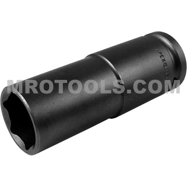 Apex 5528 7/8'' 6-Point Extra Long Impact Socket, Thin Wall, 1/2'' Square Drive